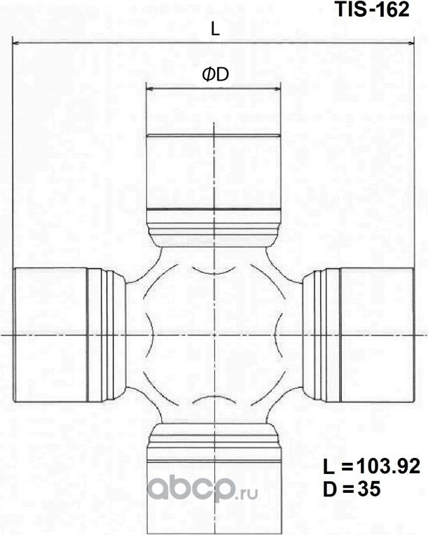 Крестовина вала карданного NQR75/NPR75/NQR90 Е-3 (35*104) TOYO Toyo. Артикул TIS162