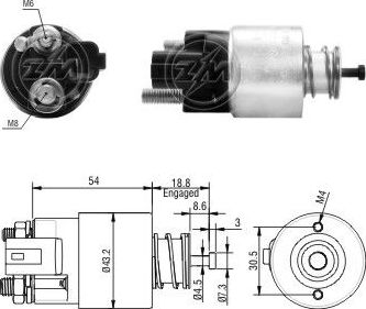 Втягивающее реле стартера Era. Артикул ZM391