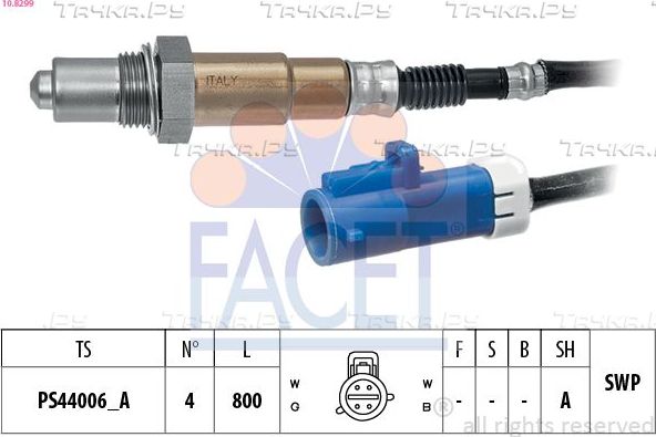 Лямбда-зонд (кислородный датчик) Facet Made in Italy - OE Equivalent для Ford Galaxy I 1995-2006. Артикул 10.8299