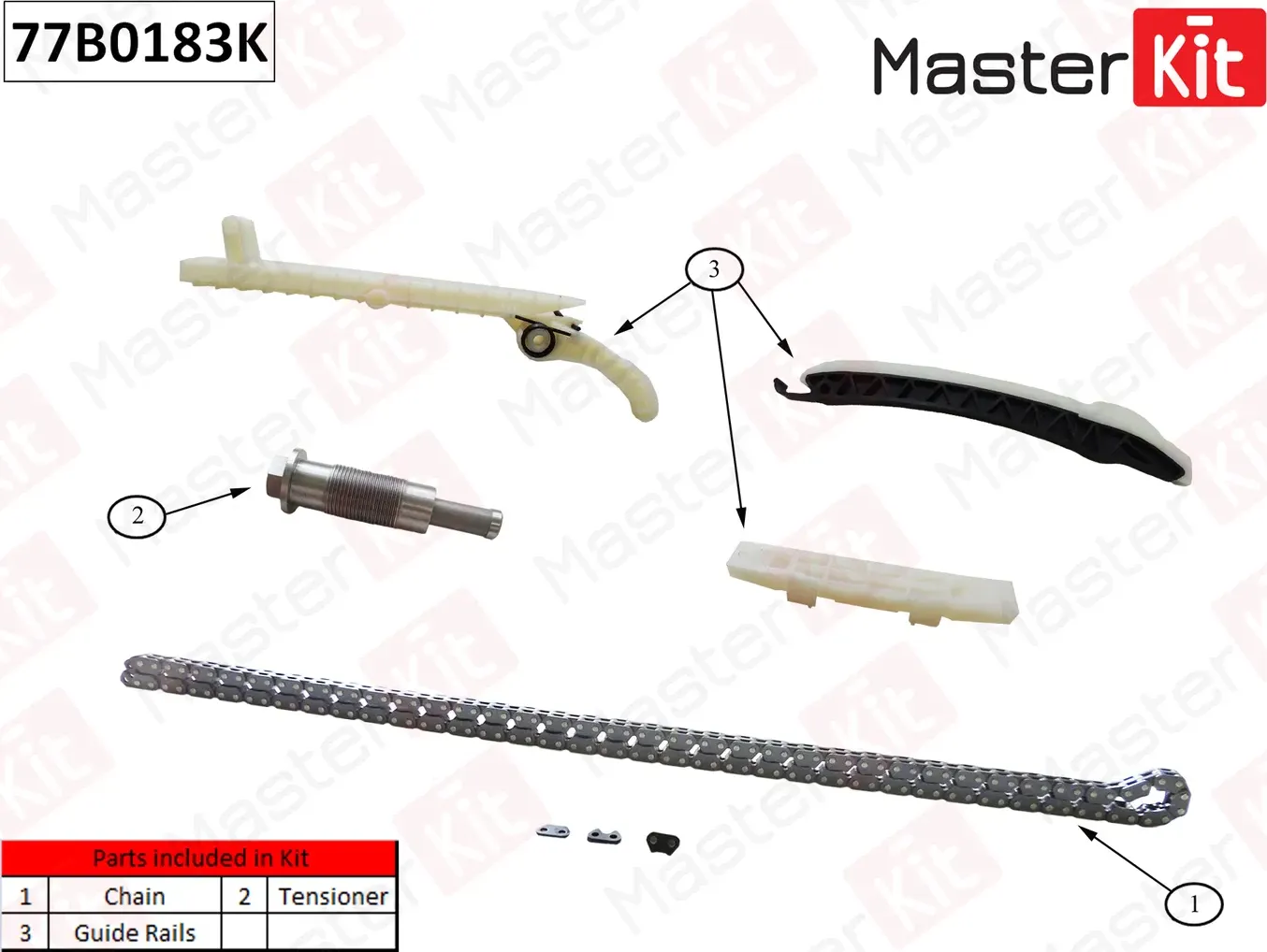 77B0183K Комплект цепи ГРМ Mercedes-Benz CLA C-Klass W204 M270/133 (Master KIT) Master KIT. Артикул 77b0183k