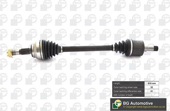 Полуось (привод в сборе, приводной вал) BGA. Артикул DS6737L