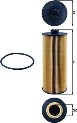 Масляный фильтр Mahle. Артикул OX 155D