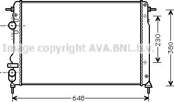 Радиатор охлаждения двигателя AVA. Артикул RTA2312