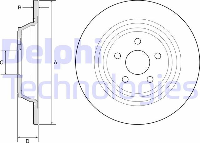Тормозной диск Delphi задний для Ford Edge II 2015-2026. Артикул BG4782C