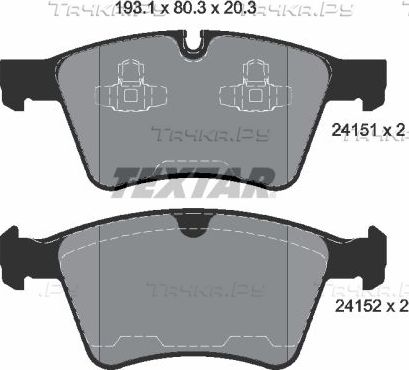 Тормозные колодки Textar Q+. Артикул 2415101