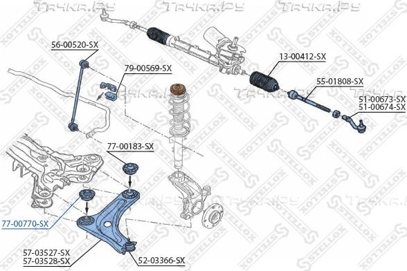 Сайлентблок переднего рычага подвески Stellox. Артикул 77-00770-SX