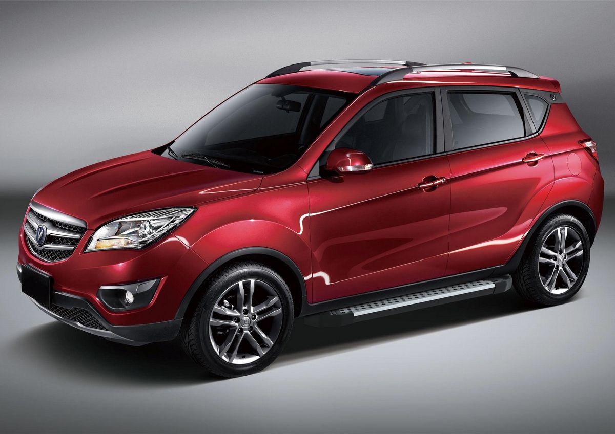 Пороги алюминиевые Rival Bmw-Style круг для Changan CS35 2013-2020. Артикул D173AL.8901.1