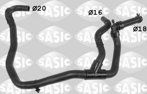 Патрубок радиатора (системы охлаждения) Sasic. Артикул 3404212