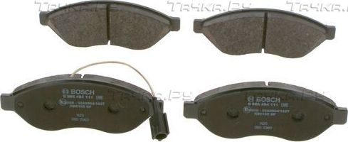 Тормозные колодки Bosch (Low-Metallic) передние для Fiat Ducato III 2006-2026. Артикул 0 986 494 111