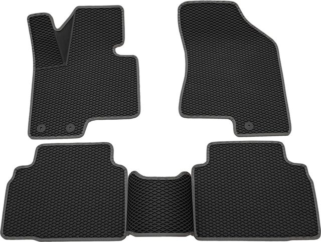 Коврики Rezkon 3D EVA Ромб резиновые для салона Kia Sportage III 2010-2016 Синий кант. Артикул 9221040202