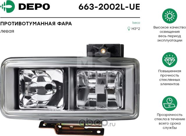 ФарапротивотуманнаяL (Depo). Артикул 6632002LUE