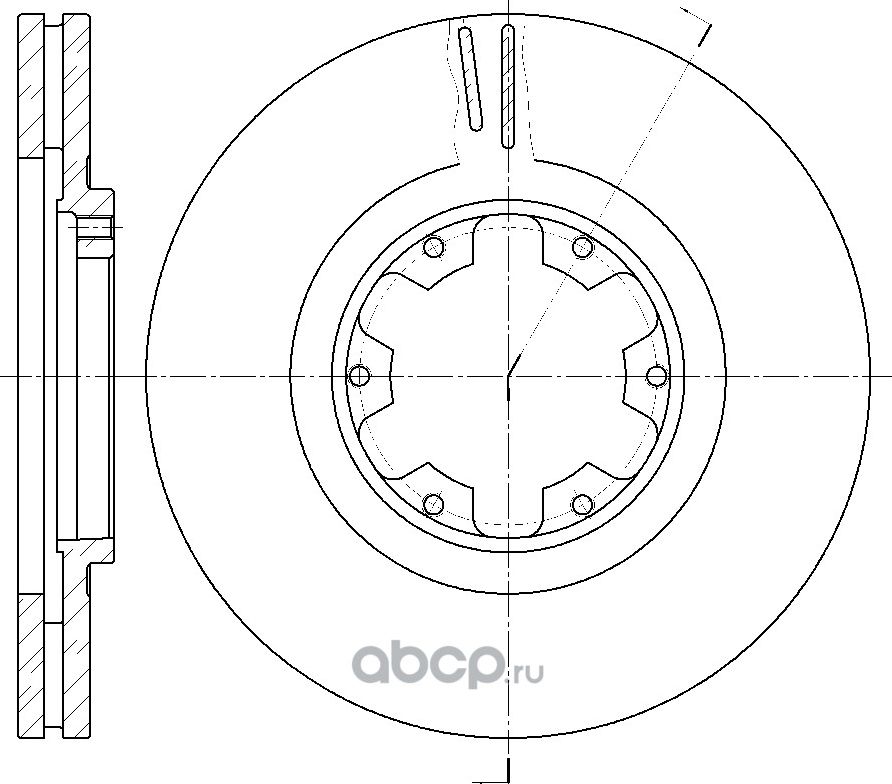 Диск тормозной вентилируемый (G-Brake). Артикул GR02571