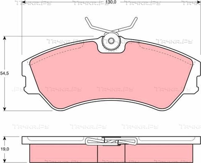 Тормозные колодки TRW передние для Volkswagen Transporter T4 1990-2003. Артикул GDB862