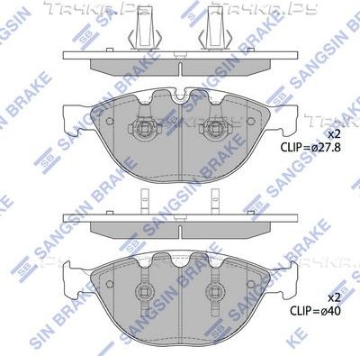 Тормозные колодки Sangsin Hi-Q передние для BMW 7 IV (E65/E66) 2003-2008. Артикул SP1869