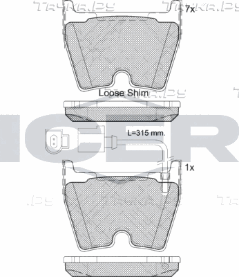Тормозные колодки Icer передние для Audi Q3 I (8U) 2013-2018. Артикул 182113-203