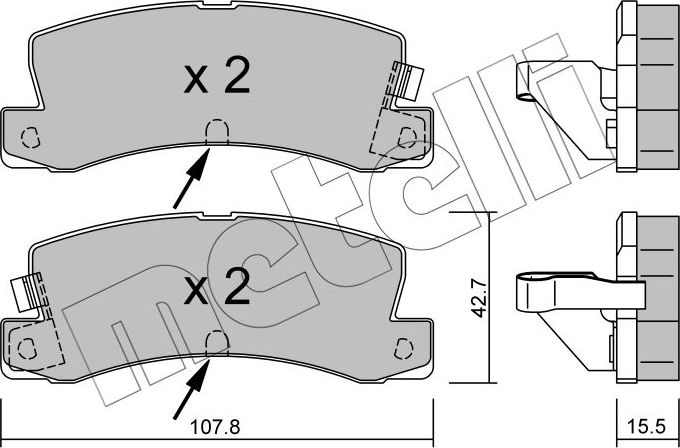 Тормозные колодки Metelli. Артикул 22-0161-2