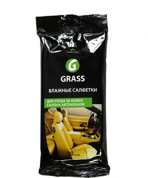 Салфетки Grass влажные для ухода за кожаным салоном, с воском. Артикул IT-0312
