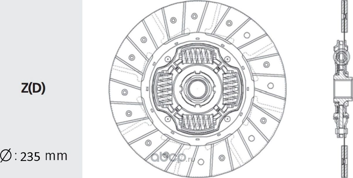 Диск сцепления (Valeo). Артикул DW53