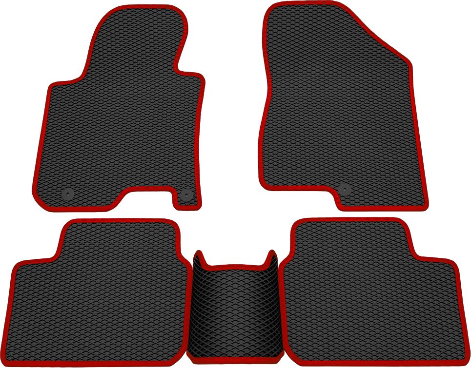 Коврики Rezkon EVA для салона Kia Ceed II 2012-2018 Красный кант. Артикул 9021005204