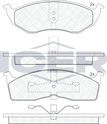 Тормозные колодки Icer передние для Chrysler Vision 1993-1994. Артикул 181113