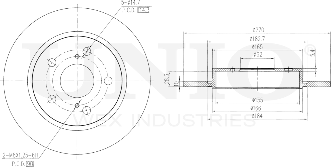 Диск тормозной (Unio). Артикул BRD-20103