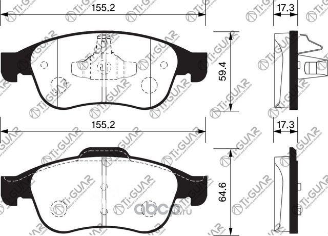Тормозные колодки (TI-Guar). Артикул TG0551