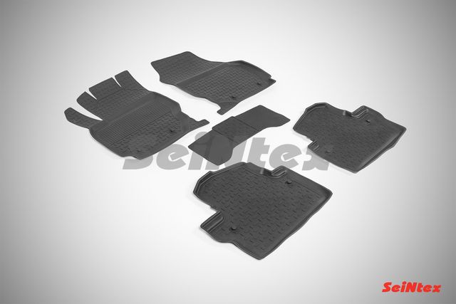 Коврики резиновые Seintex с высоким бортиком для салона Volvo XC70 II 2007-2013. Артикул 86195