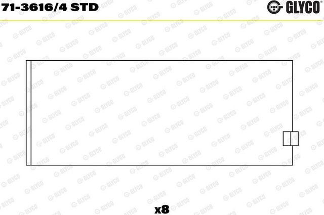 Вкладыши шатунные Glyco для Volvo 760 1985-1992. Артикул 71-3616/4 STD