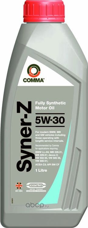 МАСЛО МОТОРНОЕ СИНТ. SYNER-Z 5W30, 1Л. (Comma) Comma. Артикул SYZ1L