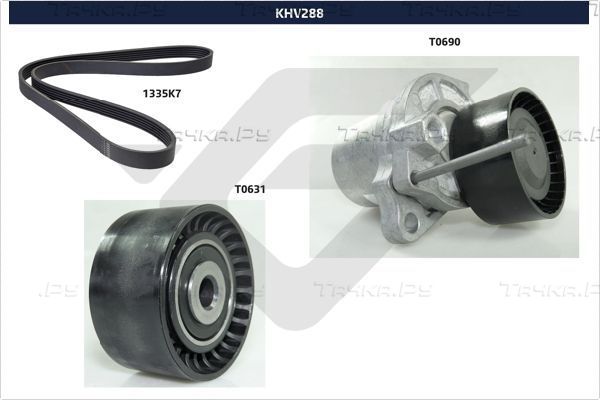 Приводной ремень поликлиновой с роликами (комплект) Hutchinson для Renault Trafic III 2014-2026. Артикул KHV 288