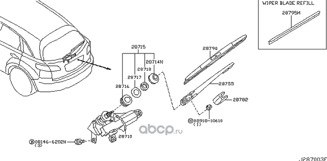 Щетки стеклоочистителя (дворники) Nissan. Артикул 28790CG00A