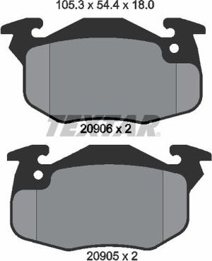 Тормозные колодки Textar передние для Citroen Saxo 1996-2003. Артикул 2090602
