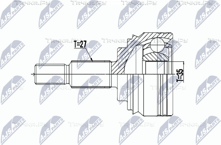 Шрус внутренний (граната) NTY передний для Renault Scenic III 2009-2016. Артикул NPZ-RE-058