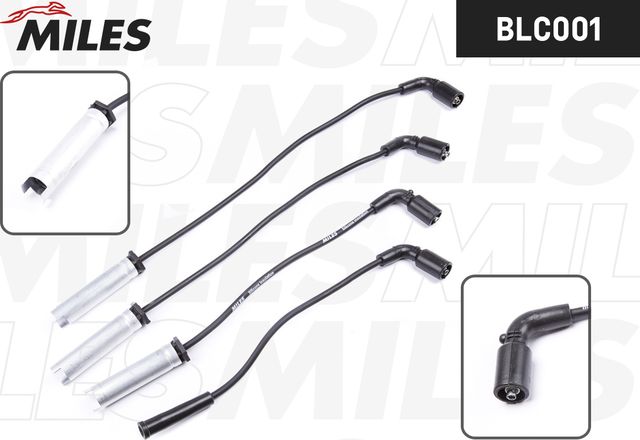 Высоковольтные провода (провода зажигания) (комплект) Miles для Daewoo Lanos 1997-2008. Артикул BLC0001