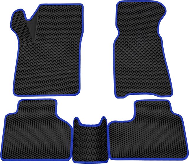 Коврики Rezkon 3D EVA Ромб резиновые для салона Chevrolet Niva I 2009-2020 Синий кант. Артикул 9239040103
