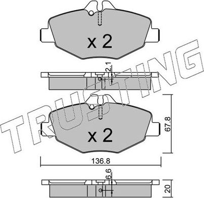 Тормозные колодки Trusting. Артикул 578.0