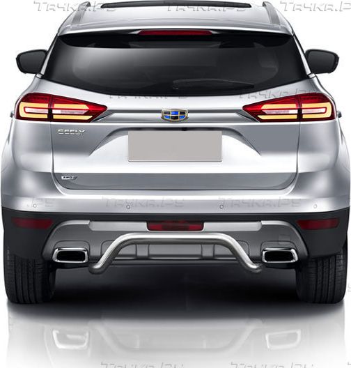 Защита Slitkoff заднего бампера d57 скоба для Geely Atlas 2018-2026. Артикул GEAT-007