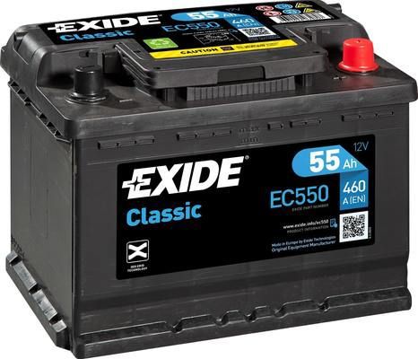 Аккумулятор Exide Classic * для Skoda Superb I 2001-2008. Артикул EC550