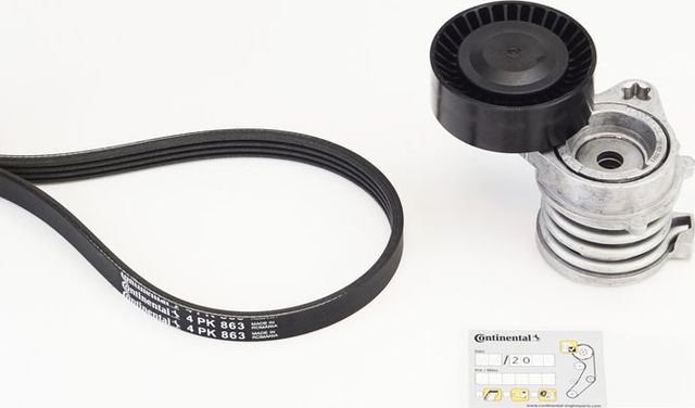 Приводной ремень поликлиновой с роликами (комплект) ContiTech для BMW X3 I (E83) 2003-2006. Артикул 4PK863K1
