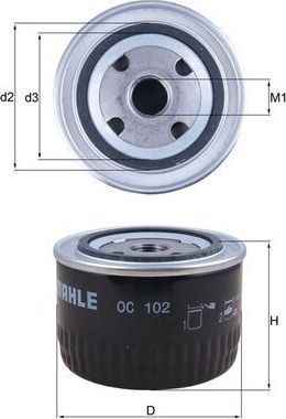 Масляный фильтр Mahle. Артикул OC 102