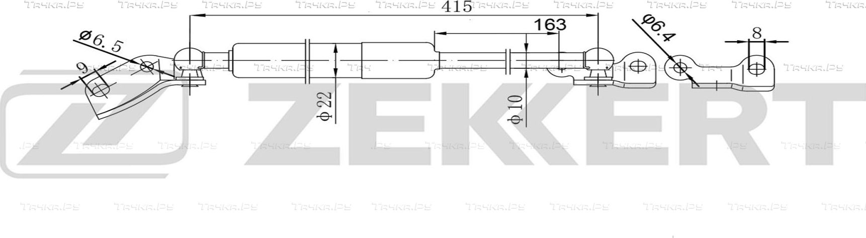 Амортизатор (упор) багажника Zekkert. Артикул GF-2621