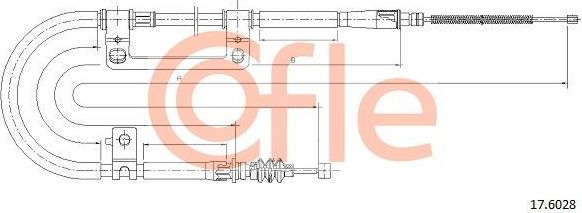 Трос ручника (тросик ручного тормоза) Cofle. Артикул 92.17.6028