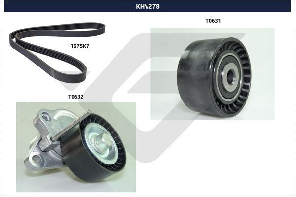 Приводной ремень поликлиновой с роликами (комплект) Hutchinson. Артикул KHV 278