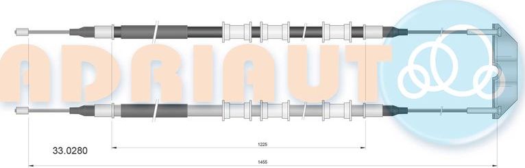 Трос ручника (тросик ручного тормоза) Adriauto. Артикул 33.0280