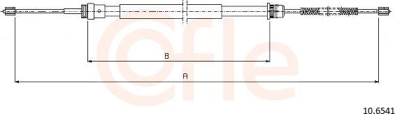 Трос ручника (тросик ручного тормоза) Cofle. Артикул 10.6541
