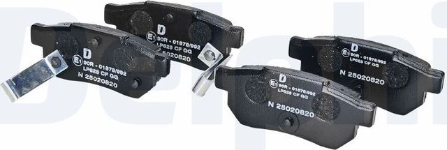 Тормозные колодки Delphi (Low-Metallic) задние для Lotus Elise II 2000-2026. Артикул LP625