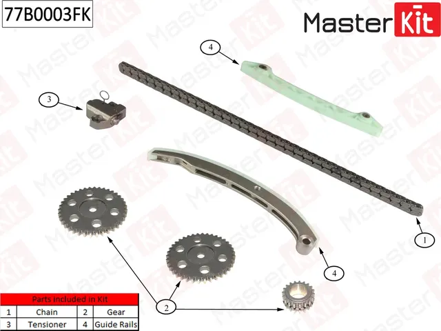 77B0003FK Комплект цепи ГРМ Ford Focus II/C-Max 2.0i AODA/AODB 04> (Master KIT) Master KIT. Артикул 77b0003fk