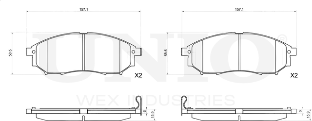Колодки тормозные дисковые, комплект (Unio). Артикул BRP-20253