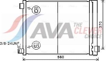 Радиатор кондиционера (конденсатор) AVA (алюминий). Артикул DN5427D