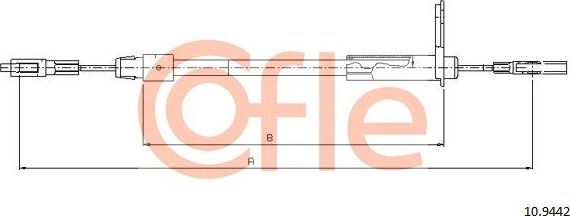 Трос ручника (тросик ручного тормоза) Cofle задний правый для Mercedes-Benz E-Класс II (W210, S210) 1995-2003. Артикул 92.10.9442